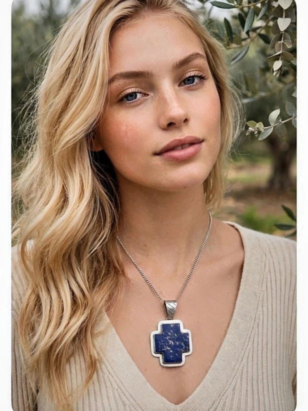 Blue Sterling Silver Pendant